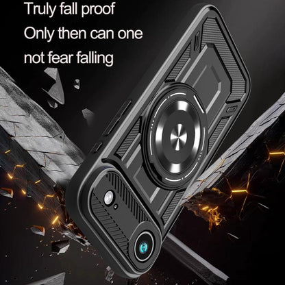 For iPhone Air Armor Rotating Holder MagSafe Phone Case(Grey) - iPhone Air Cases by buy2fix | Online Shopping UK | buy2fix