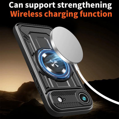 For iPhone Air Armor Rotating Holder MagSafe Phone Case(Grey) - iPhone Air Cases by buy2fix | Online Shopping UK | buy2fix