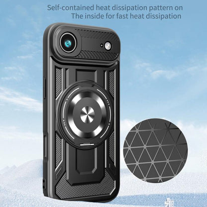 For iPhone Air Armor Rotating Holder MagSafe Phone Case(Grey) - iPhone Air Cases by buy2fix | Online Shopping UK | buy2fix