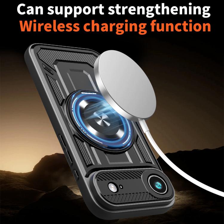 For iPhone Air Armor Rotating Holder MagSafe Phone Case(Blue) - iPhone Air Cases by buy2fix | Online Shopping UK | buy2fix