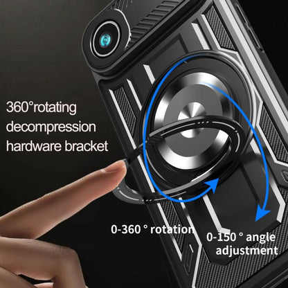 For iPhone Air Armor Rotating Holder MagSafe Phone Case(Purple) - iPhone Air Cases by buy2fix | Online Shopping UK | buy2fix