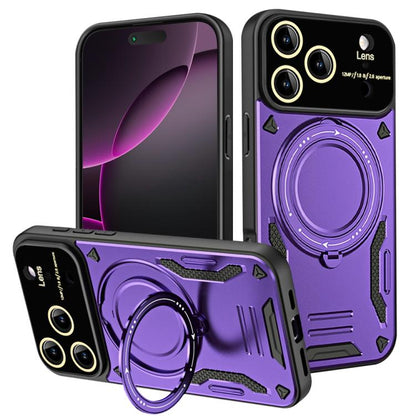 For iPhone 17 Pro Max Large Window MagSafe Holder Phone Case(Purple) - iPhone 17 Pro Max Cases by buy2fix | Online Shopping UK | buy2fix