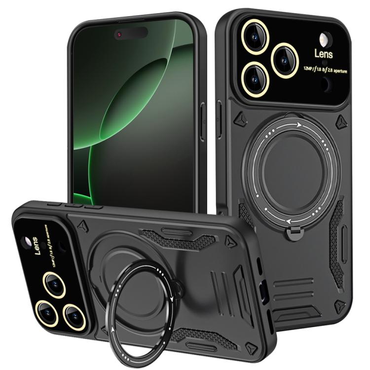 For iPhone 17 Pro Large Window MagSafe Holder Phone Case(Black) - iPhone 17 Pro Cases by buy2fix | Online Shopping UK | buy2fix