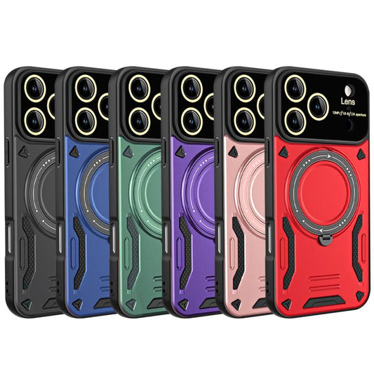 For iPhone 17 Pro Large Window MagSafe Holder Phone Case(Black) - iPhone 17 Pro Cases by buy2fix | Online Shopping UK | buy2fix