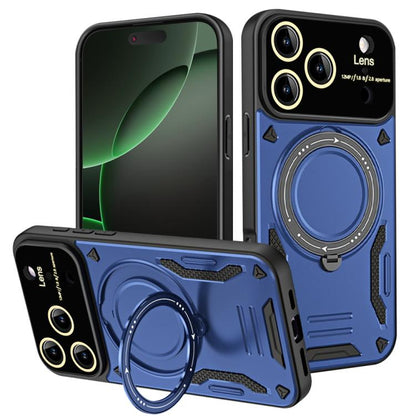 For iPhone 17 Pro Large Window MagSafe Holder Phone Case(Blue) - iPhone 17 Pro Cases by buy2fix | Online Shopping UK | buy2fix