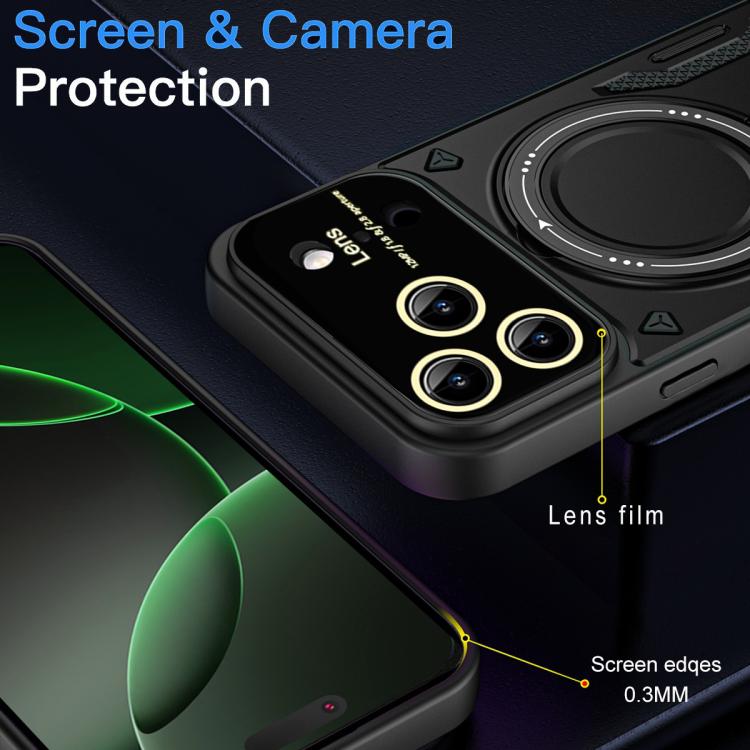 For iPhone 17 Pro Large Window MagSafe Holder Phone Case(Blue) - iPhone 17 Pro Cases by buy2fix | Online Shopping UK | buy2fix