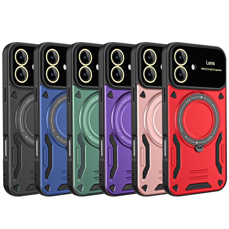 For iPhone 17 Large Window MagSafe Holder Phone Case(Black) - iPhone 17 Cases by buy2fix | Online Shopping UK | buy2fix