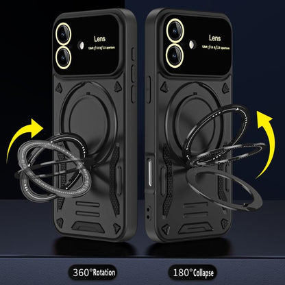 For iPhone 17 Large Window MagSafe Holder Phone Case(Black) - iPhone 17 Cases by buy2fix | Online Shopping UK | buy2fix