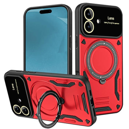 For iPhone 17 Large Window MagSafe Holder Phone Case(Red) - iPhone 17 Cases by buy2fix | Online Shopping UK | buy2fix