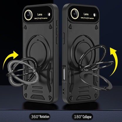 For iPhone Air Large Window MagSafe Holder Phone Case(Black) - iPhone Air Cases by buy2fix | Online Shopping UK | buy2fix