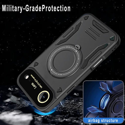 For iPhone Air Large Window MagSafe Holder Phone Case(Black) - iPhone Air Cases by buy2fix | Online Shopping UK | buy2fix