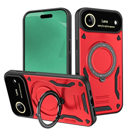 For iPhone Air Large Window MagSafe Holder Phone Case(Red) - iPhone Air Cases by buy2fix | Online Shopping UK | buy2fix
