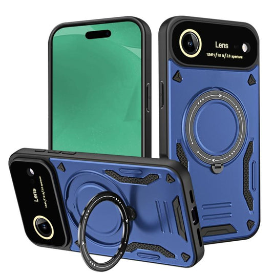 For iPhone Air Large Window MagSafe Holder Phone Case(Blue) - iPhone Air Cases by buy2fix | Online Shopping UK | buy2fix