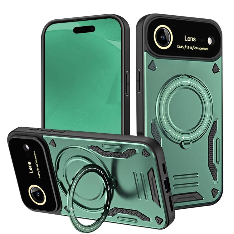 For iPhone Air Large Window MagSafe Holder Phone Case(Green) - iPhone Air Cases by buy2fix | Online Shopping UK | buy2fix