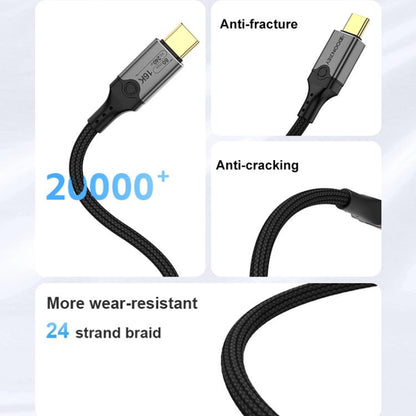DOONJIEY DJUSB510GR 80Gbps Type-C 16K HD Projection Spring Conversion Cable(Black) - Cable & Adapters by buy2fix | Online Shopping UK | buy2fix