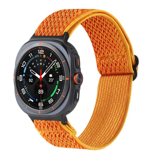For Galaxy Watch9 / 8 / 8 Classic Wave Pattern Nylon Braided Watch Band(Orange)