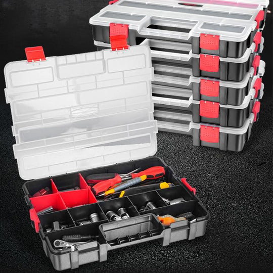 Hardware Parts Portable Multi-functional Compartment Storage Box, Size:38x29.5xcm