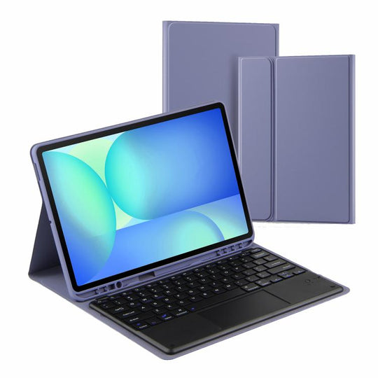 For Samsung Galaxy Tab S10 FE+ PSC-X620 Touchpad Bluetooth Keyboard Leather Tablet Case(Lavender)