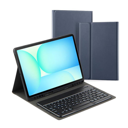 For Samsung Galaxy Tab S10 FE+ PS-X620 Basics Bluetooth Keyboard Leather Tablet Case(Dark Blue)