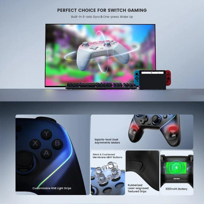 GameSir Super Nova T4 Nova Pro Tri-Mode Wireless Game Controller for PC / Steam / Switch / iOS / Android(Blue) - Controller Gamepad by GameSir | Online Shopping UK | buy2fix