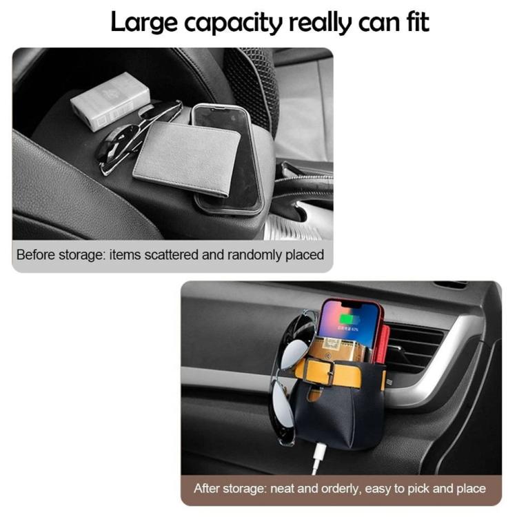 Car Air Vent PU Leather Storage Hanging Bag(Red) - Stowing Tidying by buy2fix | Online Shopping UK | buy2fix
