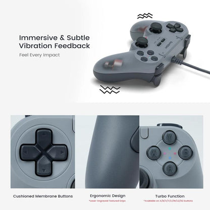 GameSir Tegenaria Lite Wired Symmetric Game Controller for PC / Steam / Switch / iOS / Android(Grey) - Gamepads by GameSir | Online Shopping UK | buy2fix