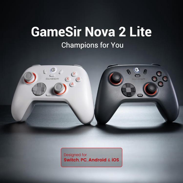 GameSir Nova 2 Lite Tri-Mode Wireless Game Controller for Switch / Steam / PC / iOS / Android(White) - Controller Gamepad by GameSir | Online Shopping UK | buy2fix
