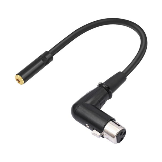 3.5mm Female to XLR Female Elbow Audio Converter Adapter Cable, Length:30cm(Black)
