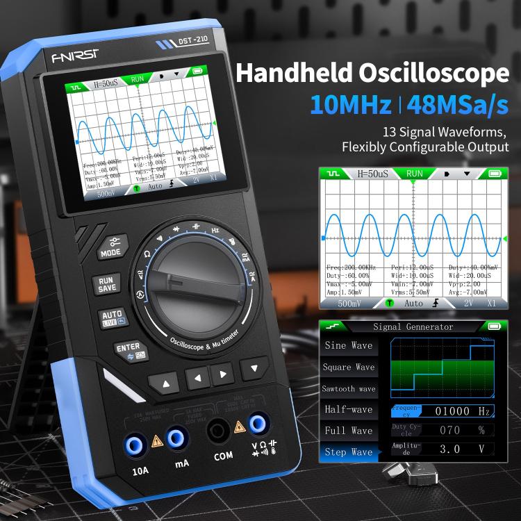 FNIRSI DST210 3 in 1 Digital Multimeter Oscilloscope(Black Blue) - Digital Multimeter by FNIRSI | Online Shopping UK | buy2fix