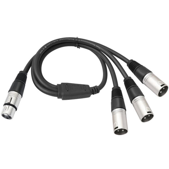 XLR Female to 3 XLR Male 3-Way Splitter Audio Cable, Length: 60cm