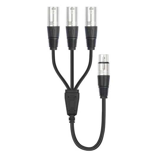 XLR Female to 3 XLR Male 3-Way Splitter Audio Cable, Length: 60cm - Microphone Audio Cable & Connector by buy2fix | Online Shopping UK | buy2fix
