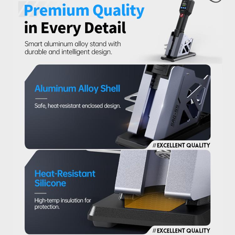 FNIRSI SAG-55 550W High Temperature Portable Micro Hot Air Gun, Type:Standard Ordinary Base(US Plug) - Electric Soldering Iron by FNIRSI | Online Shopping UK | buy2fix