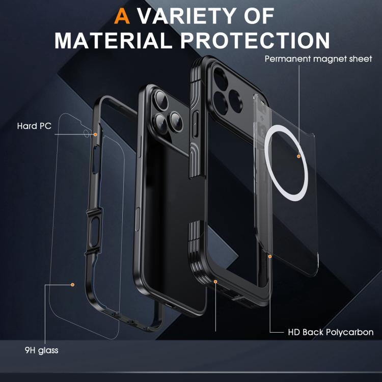 For iPhone 17 Pro Max Life Waterproof MagSafe Magnetic Rugged Phone Case(Black) - iPhone 17 Pro Max Cases by buy2fix | Online Shopping UK | buy2fix