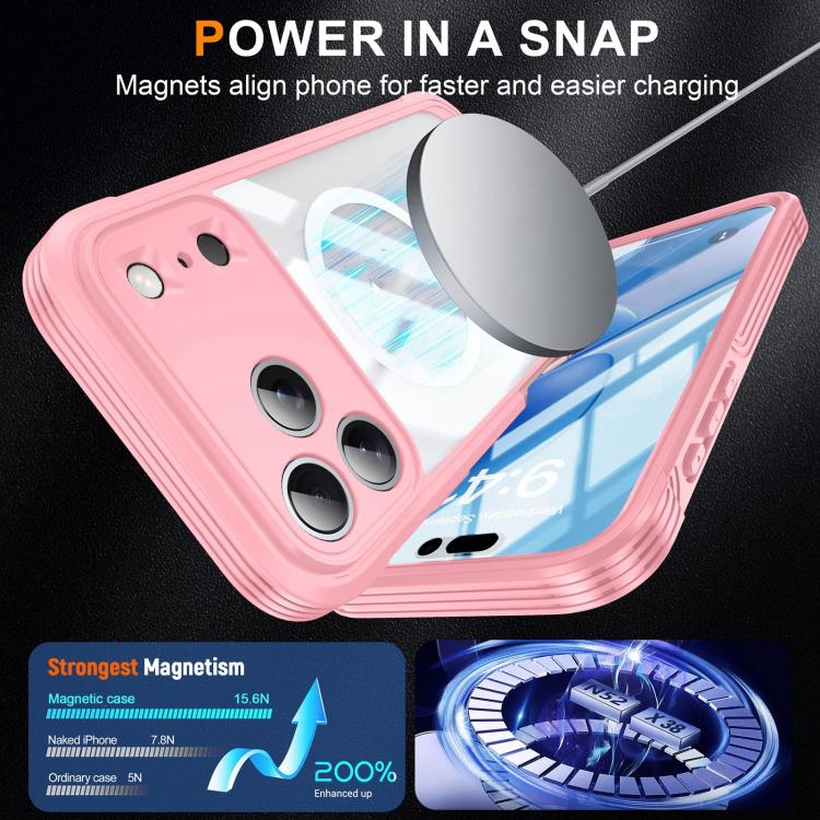For iPhone 17 Pro Life Waterproof MagSafe Magnetic Rugged Phone Case(Pink) - iPhone 17 Pro Cases by buy2fix | Online Shopping UK | buy2fix
