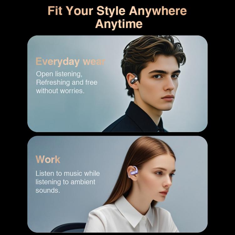 Hileo Hi95 Open-Ear Bluetooth Stereo Music Wireless Earphones(Beige) - Sport Earphone by Hileo | Online Shopping UK | buy2fix