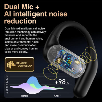 Hileo Hi95 Open-Ear Bluetooth Stereo Music Wireless Earphones(Beige) - Sport Earphone by Hileo | Online Shopping UK | buy2fix