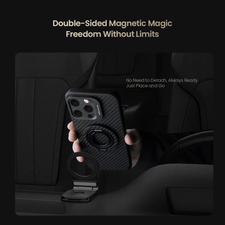 NILLKIN NKL13 FiberSnap 360 Degree Rotating Double-Sided Magnetic Finger Ring Phone Holder(Black) - Ring Holder by NILLKIN | Online Shopping UK | buy2fix
