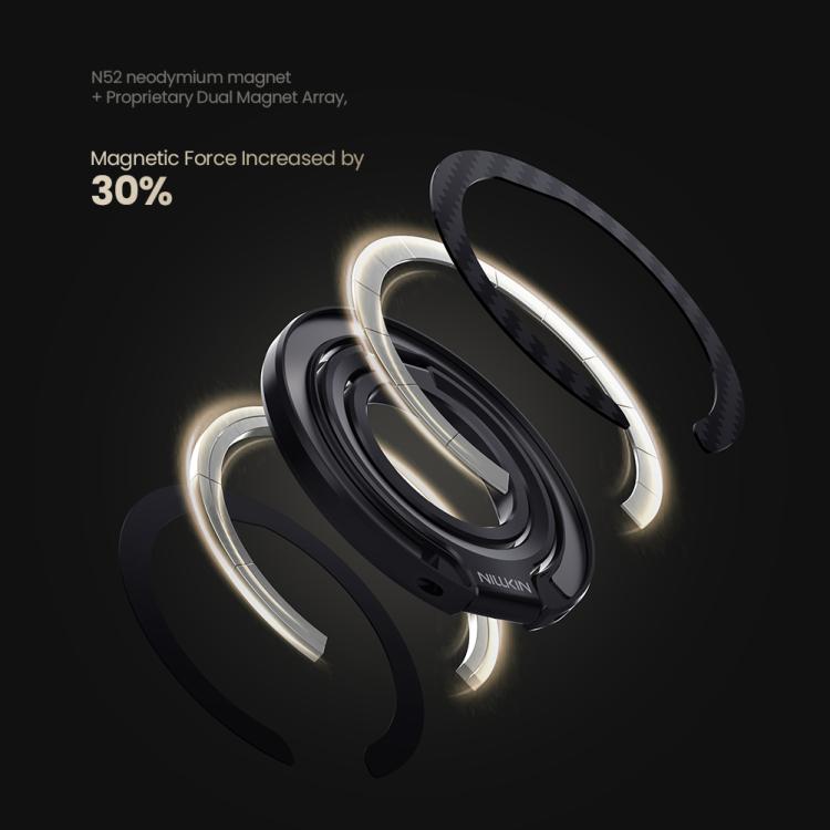 NILLKIN NKL13 FiberSnap 360 Degree Rotating Double-Sided Magnetic Finger Ring Phone Holder(Black) - Ring Holder by NILLKIN | Online Shopping UK | buy2fix