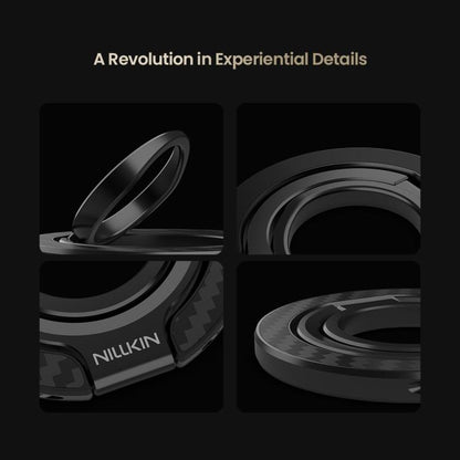 NILLKIN NKL13 FiberSnap 360 Degree Rotating Double-Sided Magnetic Finger Ring Phone Holder(Black) - Ring Holder by NILLKIN | Online Shopping UK | buy2fix