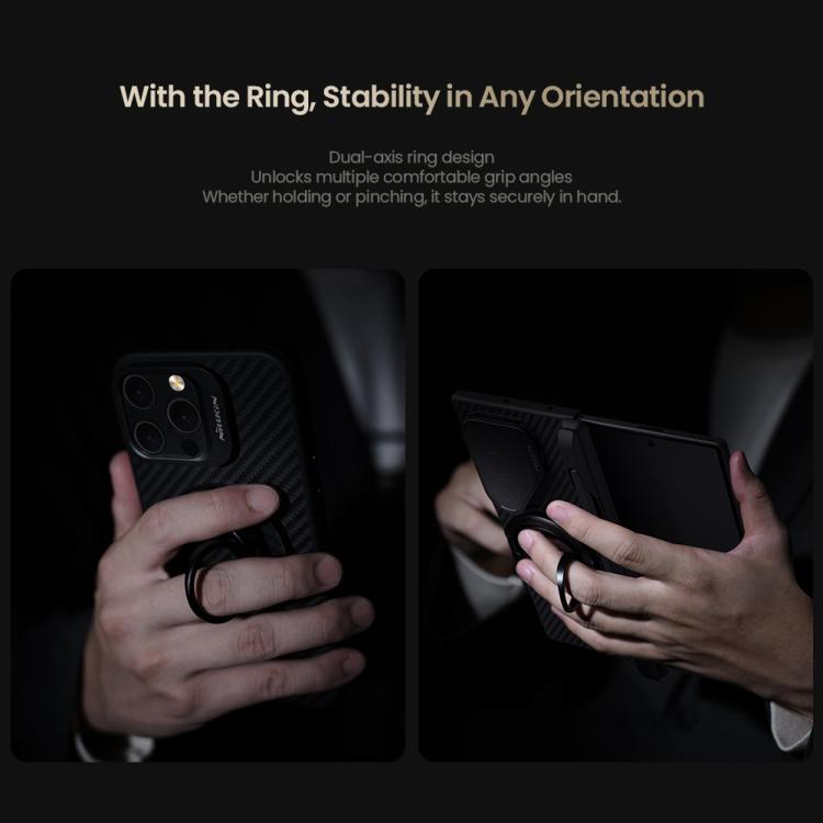 NILLKIN NKL13 FiberSnap 360 Degree Rotating Double-Sided Magnetic Finger Ring Phone Holder(Black) - Ring Holder by NILLKIN | Online Shopping UK | buy2fix