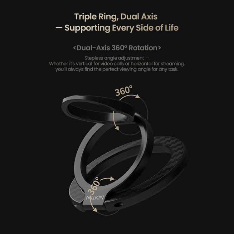 NILLKIN NKL13 FiberSnap 360 Degree Rotating Double-Sided Magnetic Finger Ring Phone Holder(Black) - Ring Holder by NILLKIN | Online Shopping UK | buy2fix
