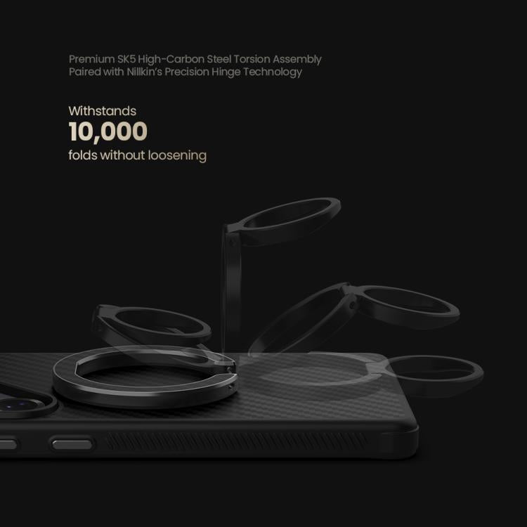 NILLKIN NKL13 FiberSnap 360 Degree Rotating Double-Sided Magnetic Finger Ring Phone Holder(Black) - Ring Holder by NILLKIN | Online Shopping UK | buy2fix