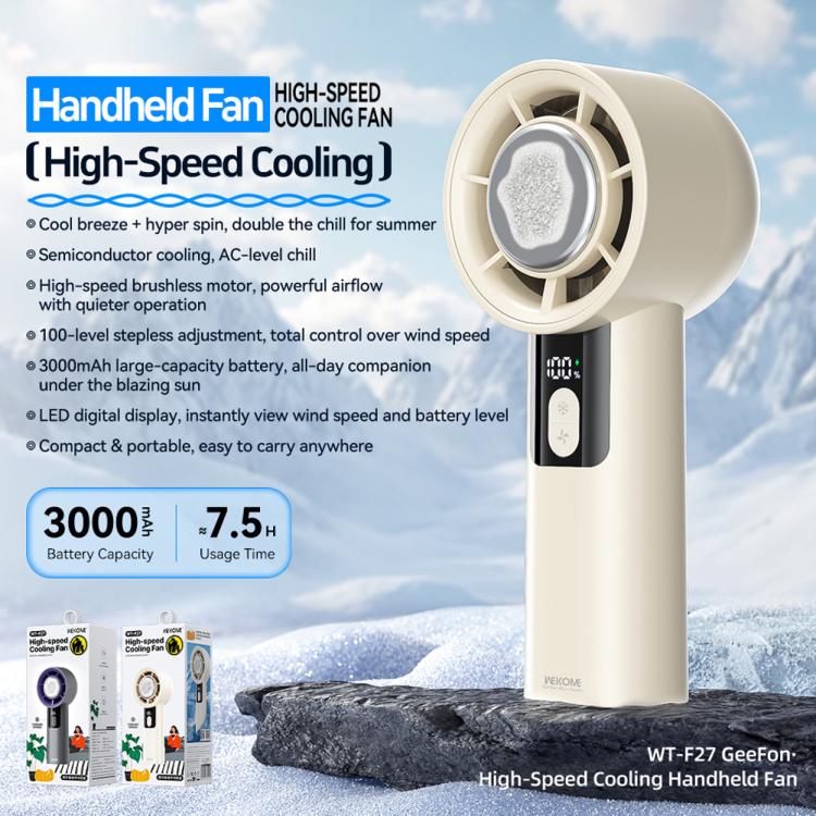 WK WT-F27 GeeFon High-speed Cooling Handheld Fan(Beige) - Electric Fans by WK | Online Shopping UK | buy2fix