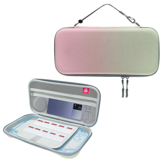 For Nintendo Switch 2 EVA Portable Shockproof Waterproof Portable Game Console Storage Bag(Pink Green)