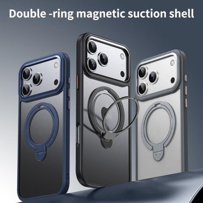 For iPhone 17 Pro Max Double Ring MagSafe Magnetic Holder Phone Case(Transparent) - iPhone 17 Pro Max Cases by buy2fix | Online Shopping UK | buy2fix