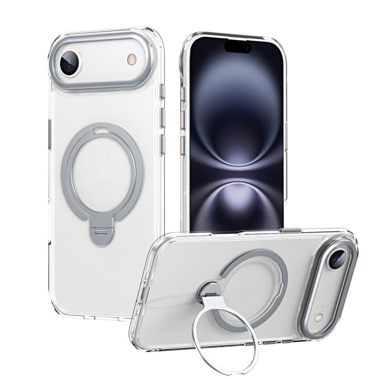 For iPhone Air Double Ring MagSafe Magnetic Holder Phone Case(Transparent) - iPhone Air Cases by buy2fix | Online Shopping UK | buy2fix
