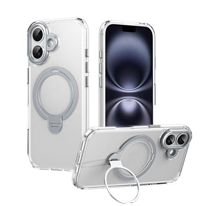 For iPhone 17 Double Ring MagSafe Magnetic Holder Phone Case(Transparent) - iPhone 17 Cases by buy2fix | Online Shopping UK | buy2fix