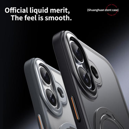 For iPhone 17 Double Ring MagSafe Magnetic Holder Phone Case(Transparent) - iPhone 17 Cases by buy2fix | Online Shopping UK | buy2fix