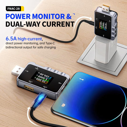 Fnirsi FNAC-28 Multi-function Type-C & USB Professional Grade Ripple Monitoring Tester - Current & Voltage Tester by FNIRSI | Online Shopping UK | buy2fix