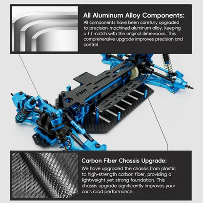 PMM Racing TT02B 1:10 Carbon Fiber Chassis Aluminum Alloy RC Rally Car Frame - Others by buy2fix | Online Shopping UK | buy2fix